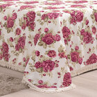 Cobre Leito King Mariah Rosas Vermelha 3 Peças