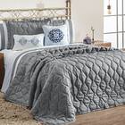 Cobre Leito King Marrocos Acompanha Almofadas 5 Peças - Cinza