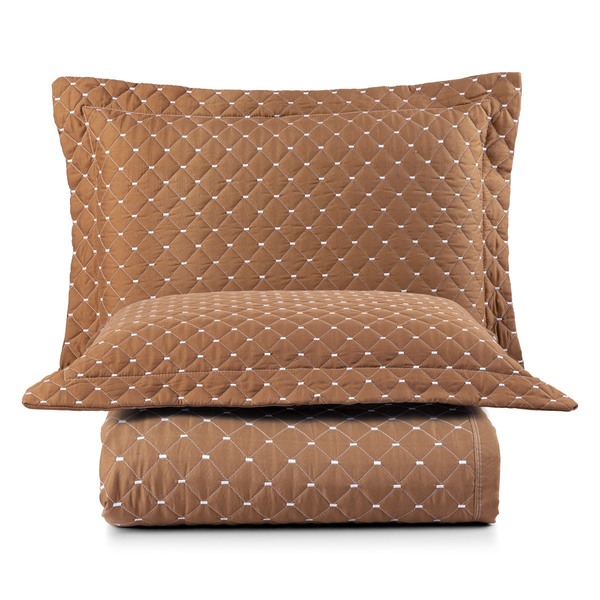 Cobre Leito King Ravena Bordado Micropercal 200 Fios 3 Peças