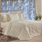Cobre Leito King Royalle Matelado Com Guipir 7 Peças - Bege -