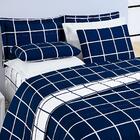 Cobre Leito King Square Micropercal 200 Fios 3pç - Azul