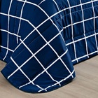 Cobre Leito King Square Micropercal 200 Fios 3pç - Azul