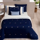 Cobre Leito King Torino Bordado 5pç 100% Poliéster - Marinho