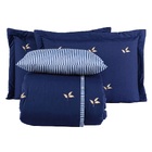 Cobre Leito King Torino Bordado 5pç 100% Poliéster - Marinho