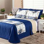 Cobre Leito Laura Casal 6 Pecas Floral Azul Marinho