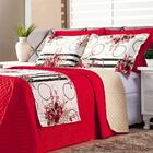 Cobre Leito Laura Casal 6 Pecas Floral Vermelho Preto