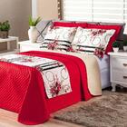 Cobre Leito Laura Casal 6 Pecas Floral Vermelho Preto