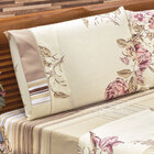 Cobre Leito Leio Super King Floral Estampado Palha Percal 180