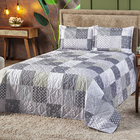 Cobre Leito Matelado Casal Com Porta Travesseiros/ Estampado