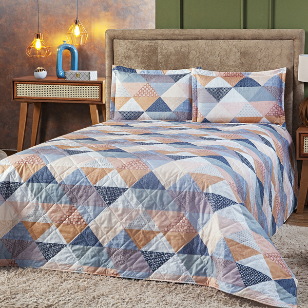 Cobre Leito Matelado Casal Com Porta Travesseiros/ Estampado