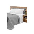 Cobre Leito Matelado Queen Poliéster Cinza