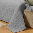 Cobre Leito Matelado Solteiro Poliéster Cinza