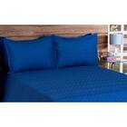 Cobre Leito Matelassado Casal Queen Classic 03 Pçs  Azul [f10