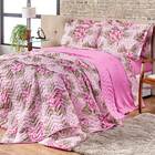 Cobre Leito Munique Floral Púrpura Dupla Face Queen 03 Peças