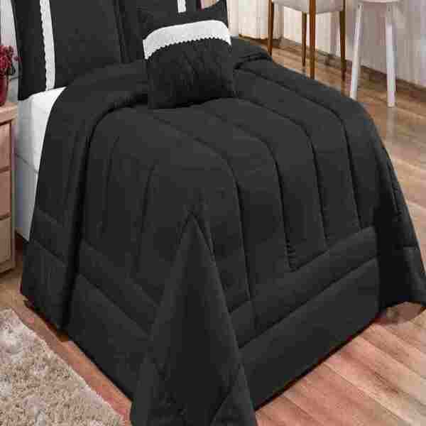 Cobre Leito Oliveira Queen 6 Peças - Preto