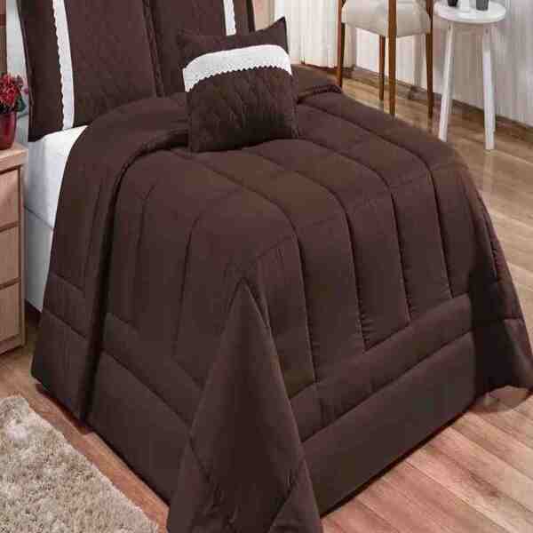 Cobre Leito Oliveira Queen 6 Peças - Tabaco