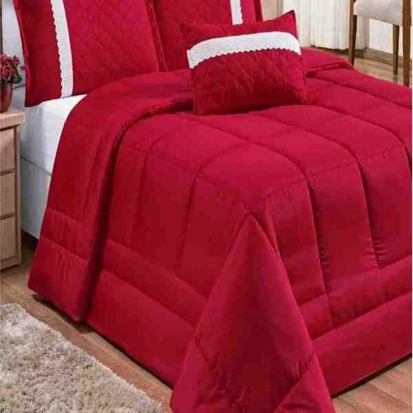 Cobre Leito Oliveira Queen 6 Peças - Vermelho