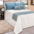 Cobre Leito Palha Seda Amassada 10 Peças Com Peseira Xale Jac