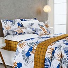 Cobre Leito Poeme Padrão Dupla Face 3 Peças - Leaves