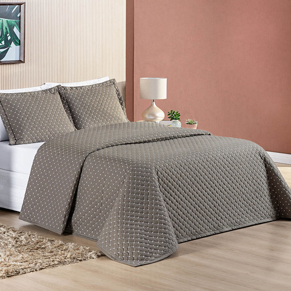 Cobre Leito Prático Padrão Dupla Face 3 Peças - Camafeu - 100