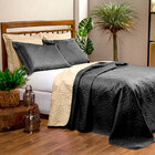 Cobre Leito Preto Dupla Face Queen Size 3 Peças Ultrassônico