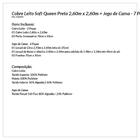 Cobre Leito Preto Queen 2,60m X 2,60m + Jogo De Cama - 7 Peças