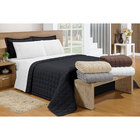 Cobre Leito Preto Queen 2,60m X 2,60m + Jogo De Cama - 7 Peças