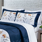 Cobre Leito Quatro Estações King 3 Peças - Azul Royal