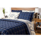 Cobre Leito Queen 200 Fios Porcelana Azul Marinho Casaborda 3