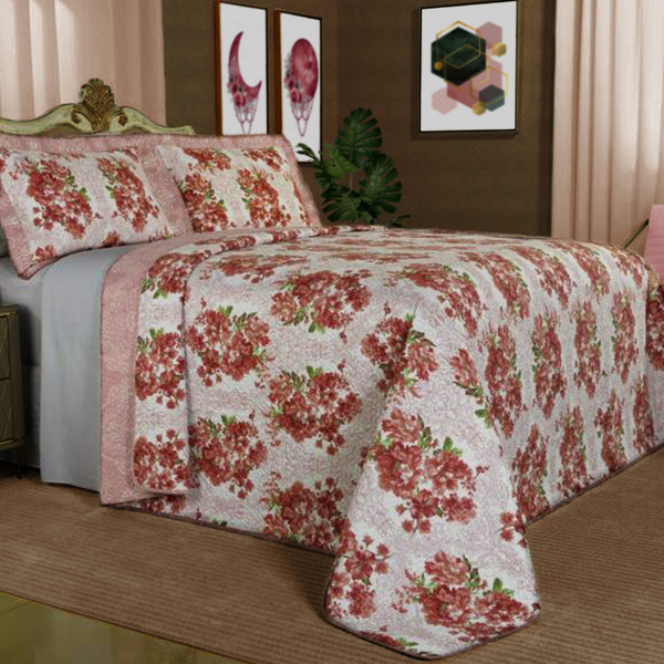 Cobre Leito Queen 3 Pçs Estampas Variadas Boutis Dupla Face P