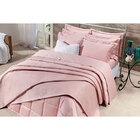 Cobre Leito Queen 400 Fios Egípcio 100% Algodão Rosa 3 Peças