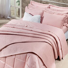 Cobre Leito Queen 400 Fios Egípcio 100% Algodão Rosa 3 Peças