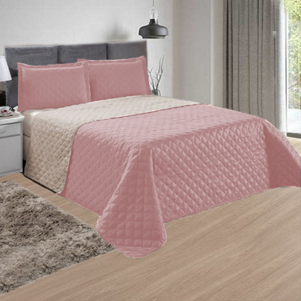 Cobre Leito Queen + 2 Porta Travesseiros Dupla Face Em 5 Core