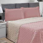 Cobre Leito Queen + 2 Porta Travesseiros Dupla Face Em 5 Core