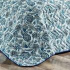 Cobre Leito Queen Alecrim Percal 3 Peças - Azul