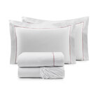 Cobre Leito Queen Azul Claro Estampado Floral Percal 200 Fios