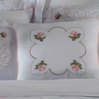 Cobre Leito Queen Bordado Percal 180 Fios 5 Pçs Branco