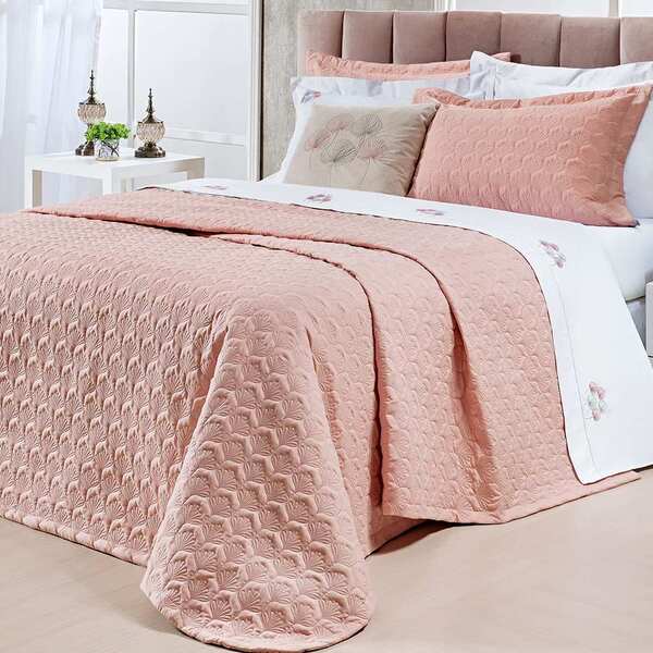 Cobre Leito Queen Bordado Suri 200 Fios Micropercal Peletizad