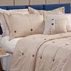 Cobre Leito Queen Botão Bordado 200 Fios 7 Peças - Avela