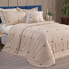 Cobre Leito Queen Botão Bordado 200 Fios 7 Peças - Avela