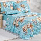 Cobre Leito Queen Celeste 200 Fios 3 Peças - Azul