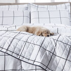 Cobre Leito Queen Classic Estampado 160 Fios 3 Peças - Xadrez