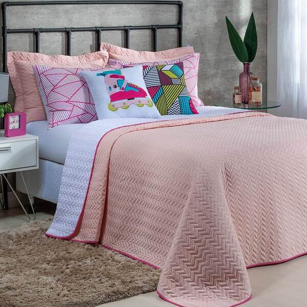 Cobre Leito Queen Colorful Dupla Face Micropercal 200 Fios 7