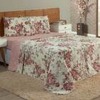 Cobre Leito Queen Dupla Face 100% Algodão Esmeralda Com Lenço