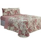 Cobre Leito Queen Dupla Face 100% Algodão Esmeralda Com Lenço