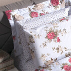 Cobre Leito Queen Dupla Face 3 Peças Estampado Valentino Com