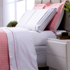 Cobre Leito Queen Dupla Face Rosê Coral + Jogo De Cama 100% A