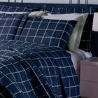 Cobre Leito Queen Essencialle 150 Fios 3 Peças - Grid Marinho