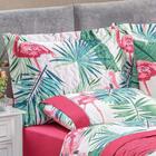 Cobre Leito Queen Exotic Flamingo Micropercal 3pç -rosa