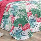 Cobre Leito Queen Exotic Flamingo Micropercal 3pç -rosa